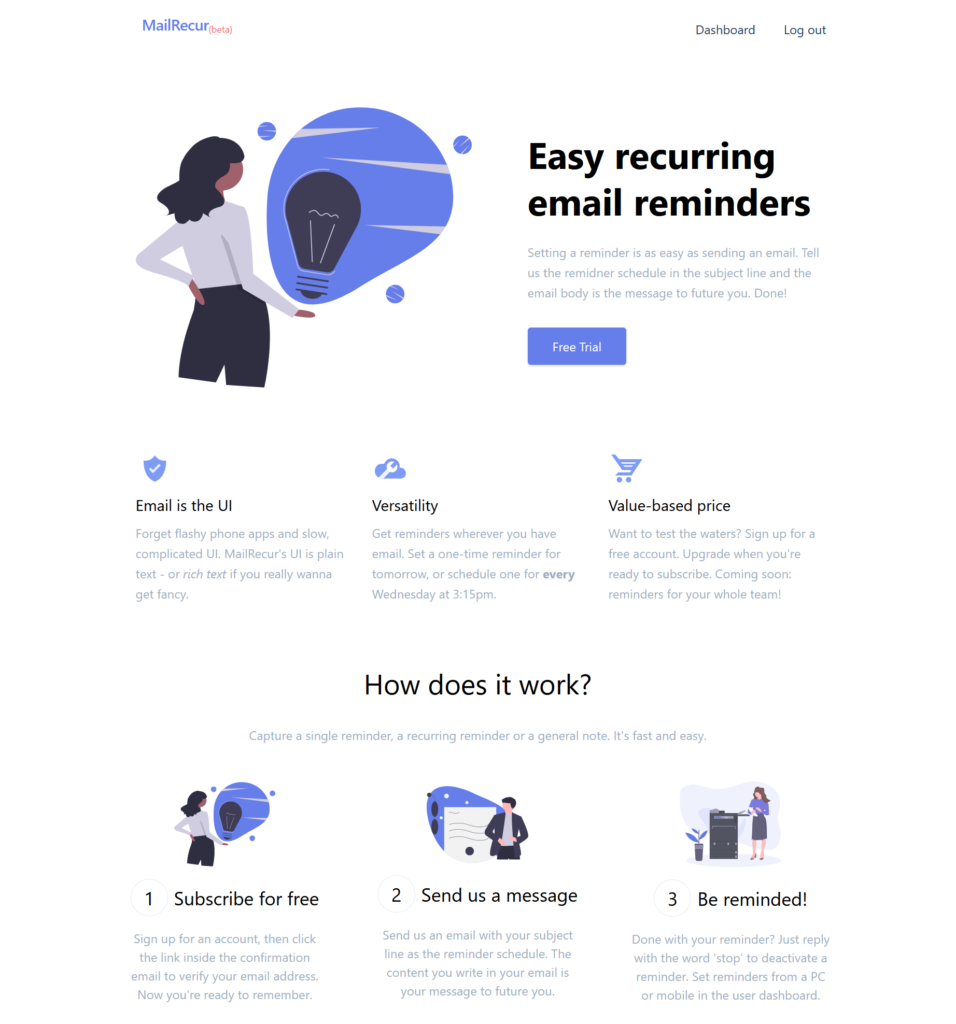 MailRecur - easy recurring email reminders